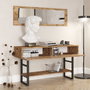 Hanah Home Consola Ml24-A Moderna Industrial Pino Atlántico con Espejo